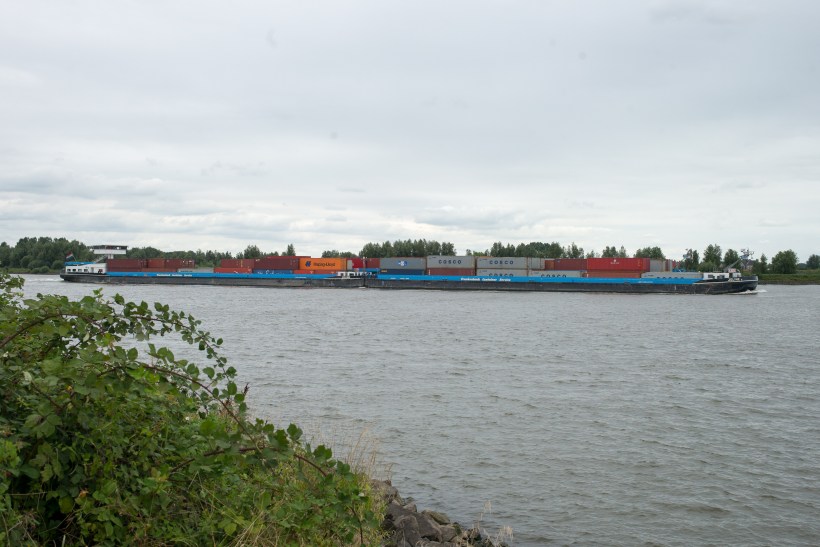 Containerschiffe auf dem Waal (Rhein)