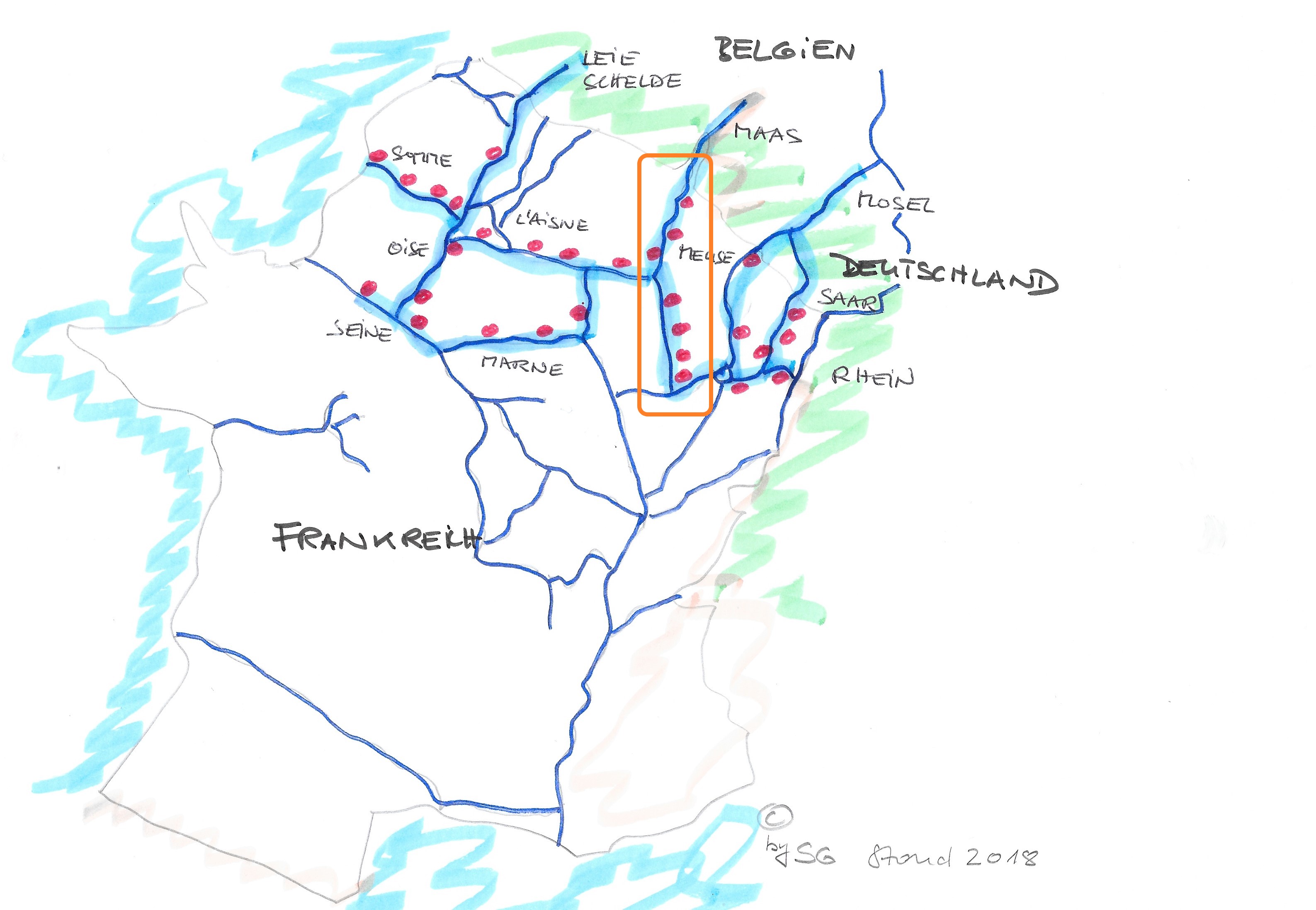 Karte Häfen Frankreich 2018 Maas